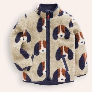 Mini Boden Cosy Borg Fleece Jacket (Dog Print)